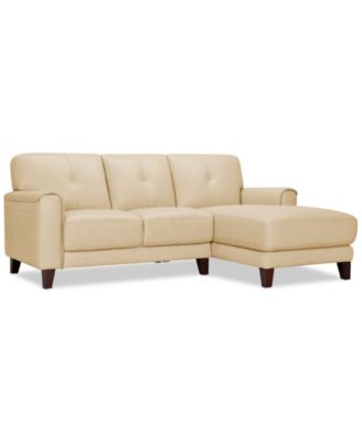 Ashlinn 86" 2-Pc. Pastel Leather Sectional