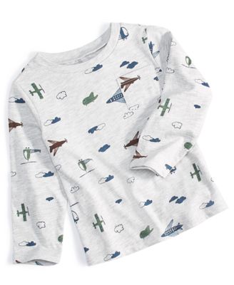 First Impressions - Baby Boys Airplane-Print Long-Sleeved T-Shirt