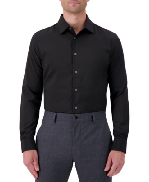 Мужская рубашка Report Collection Slim-Fit Solid Woven, цвет: Чёрный