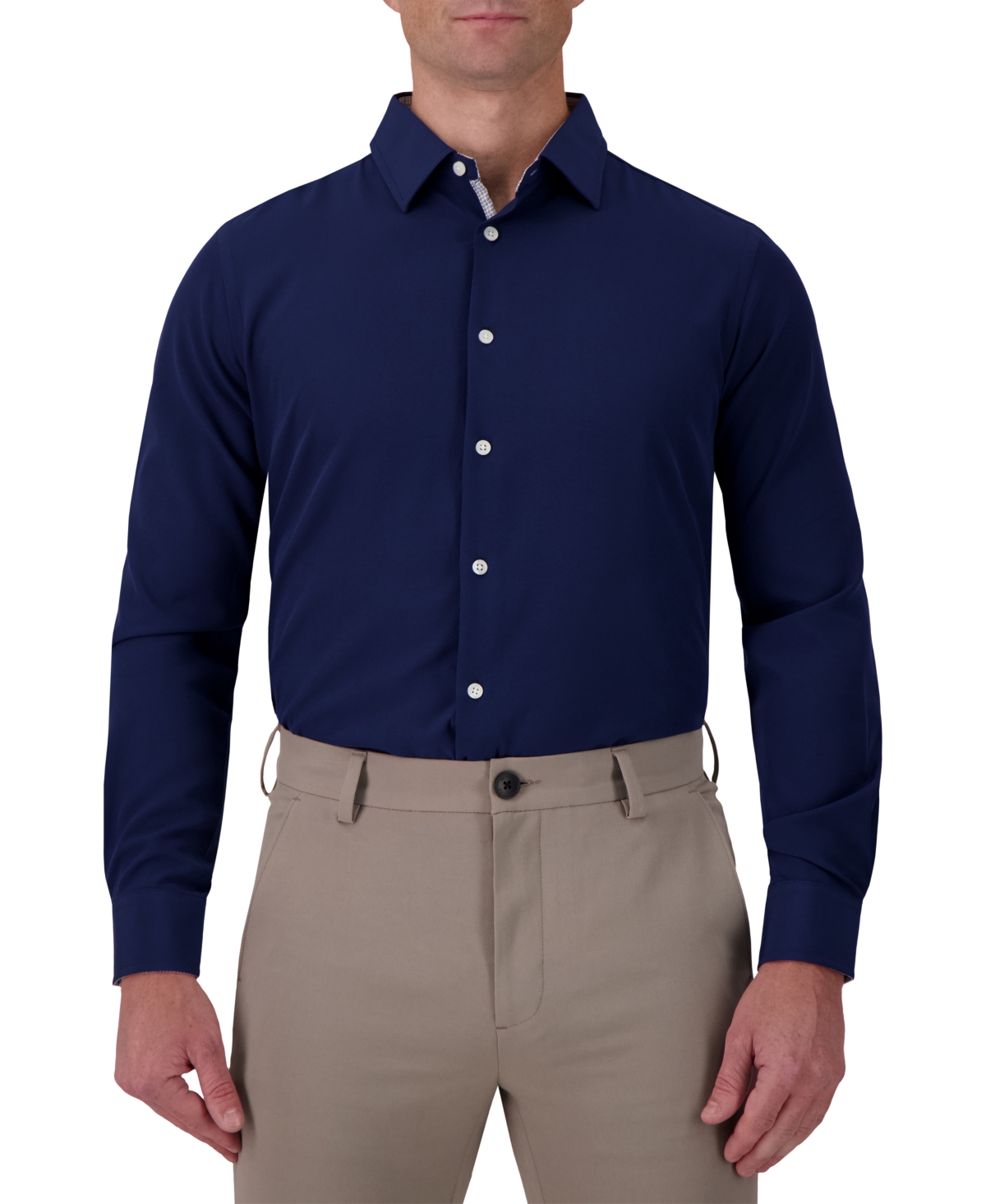 Shop Report Collection Men's Slim-fit Solid Woven Shirt In Navy