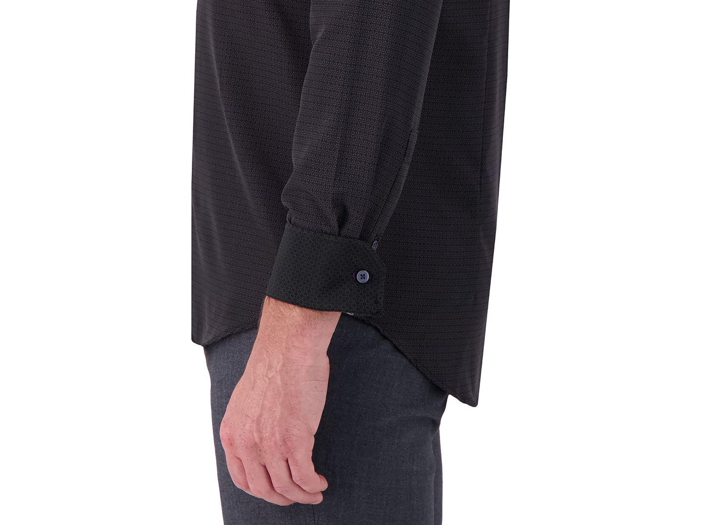 Мужская рубашка Report Collection Slim-Fit Tonal-Print, цвет: Чёрный — фото 3