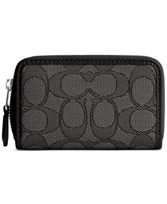 COACH Small Wristlet Bag~Black Logo Pattern Canvas Jacquard Bag
