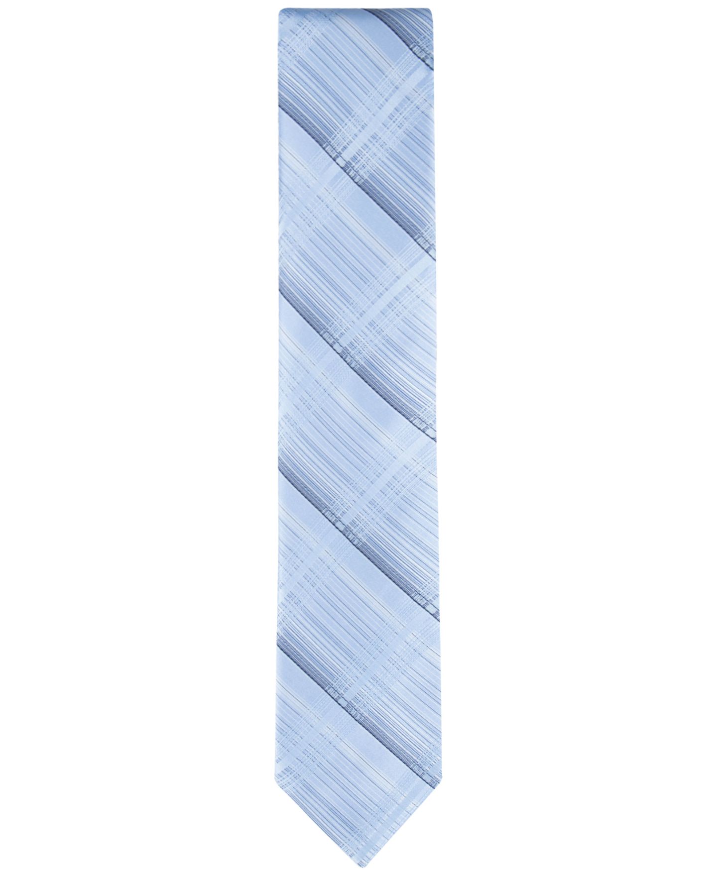 Мужской галстук Calvin Klein Ansel Shaded Plaid Tie, цвет: Светлый синий — фото 2
