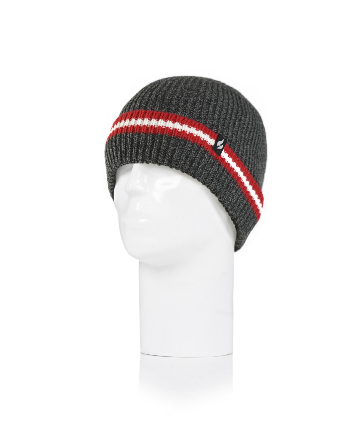 Heat Holders Men's Simon Rib Knit Roll Up Hat In Charcoal