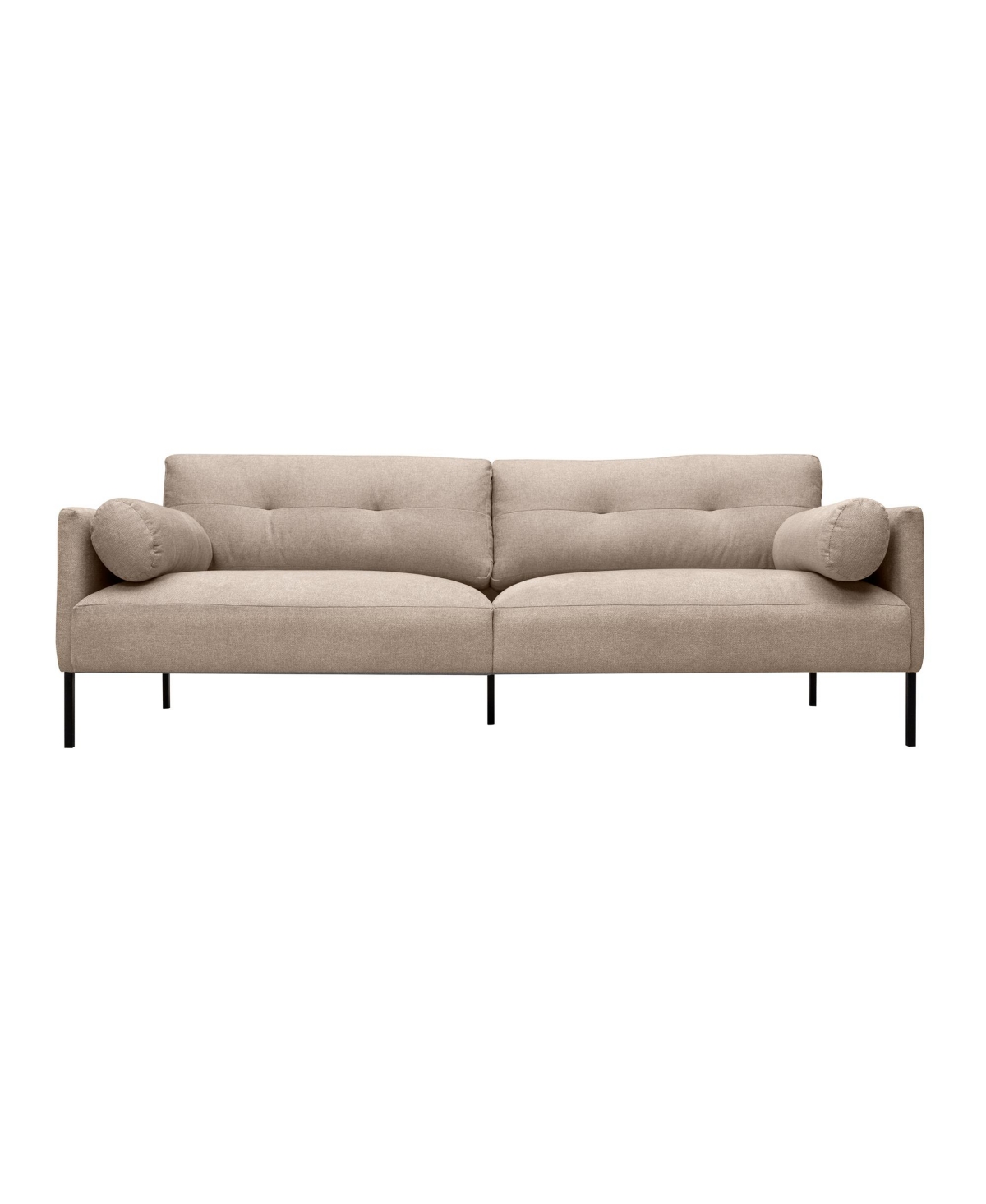 Armen Living Michalina 84" Polyester, Nylon With Metal Legs Sofa In Beige,black