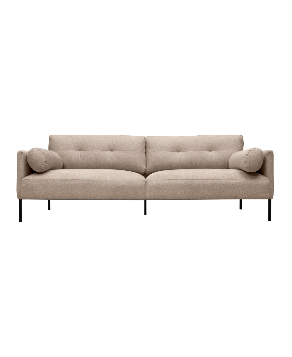 Shop Armen Living Michalina 84" Polyester, Nylon With Metal Legs Sofa In Beige,black