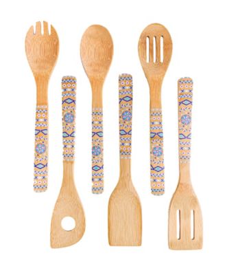 Bamboo 10 Piece Patterned Utensil Set
