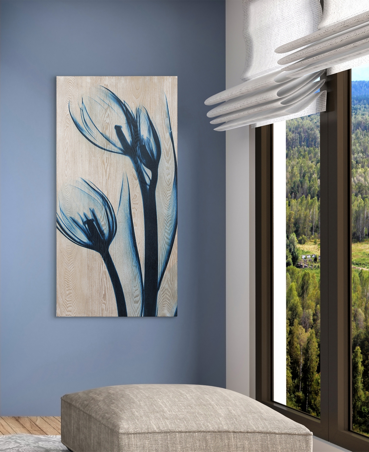 Shop Empire Art Direct Tulips Fine Radiographic Photography Hi Definition Giclee Printed Directly On Hand Finished Ash Wood In Blue
