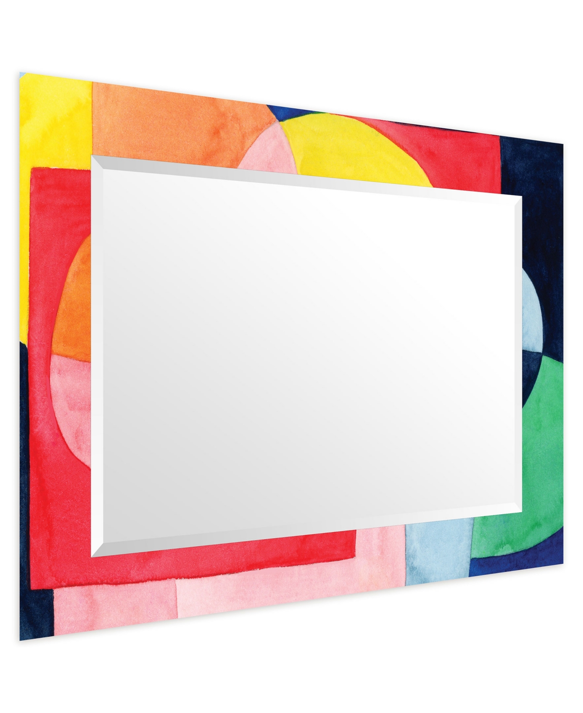 Shop Empire Art Direct "pop Perpetuity I" Rectangular Beveled Mirror On Free Floating Printed Tempered Art Glass, 30" X 40" In Multi-color