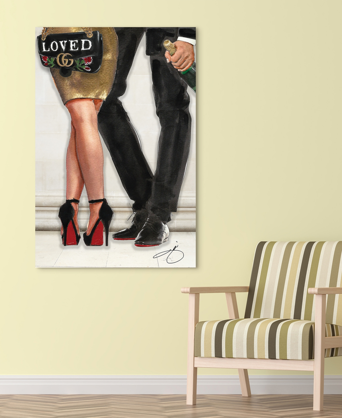 Empire Art Direct "loved" Frameless Free Floating Tempered Glass Panel Graphic Wall Art, 48" X 32" X 0.2" In Multi-color