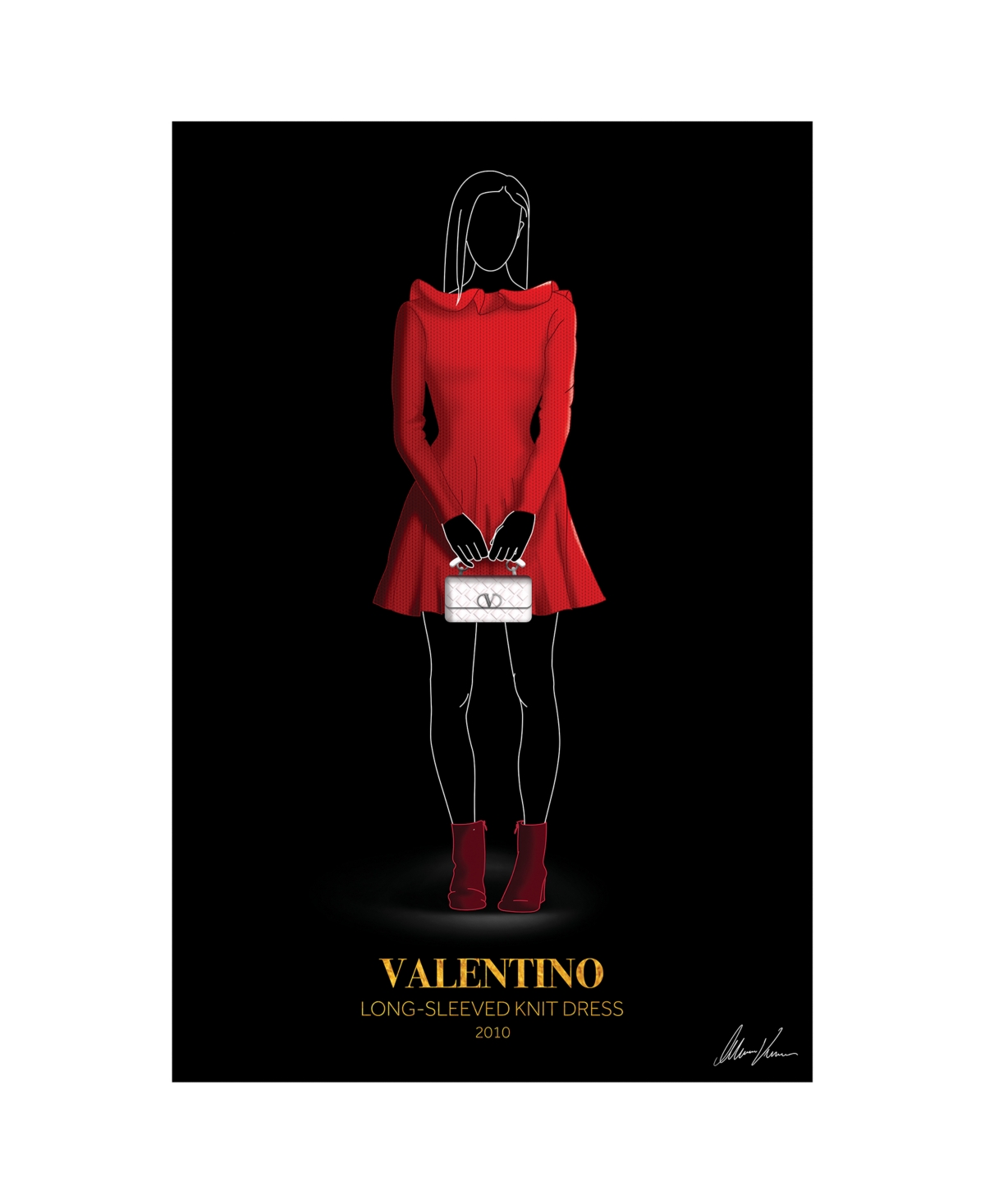 Empire Art Direct "v Fashion Red Look" Frameless Free Floating Reverse Printed Tempered Glass Wall Art, 48" X 32" X 0.
