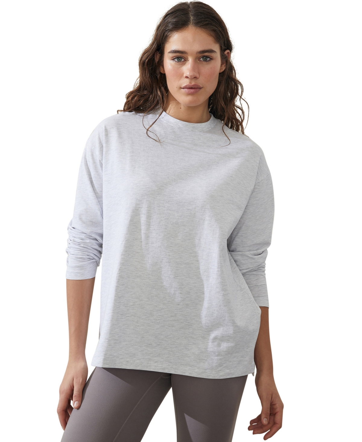 Shop Cotton On Women's Active Essentials Long Sleeve Top In Grey Marle