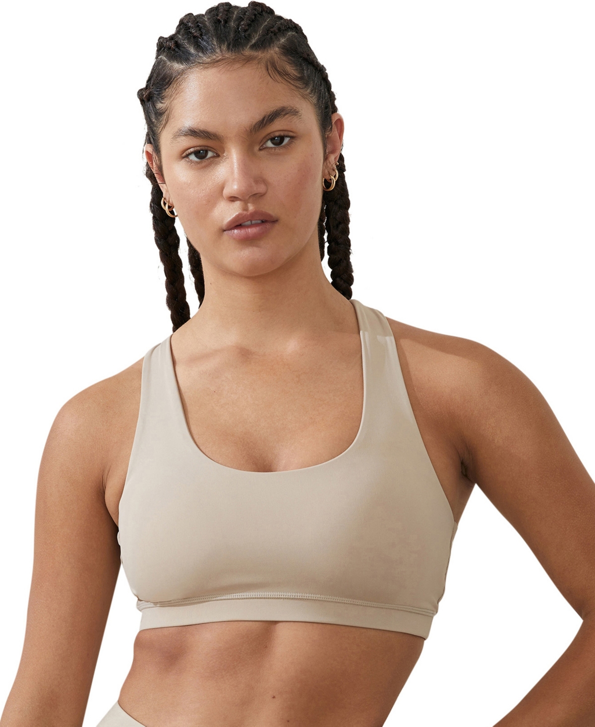 Cotton On Women's Strappy Sports Crop In White Pepper