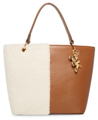 Calvin Klein Brown Polyester Handbag in White