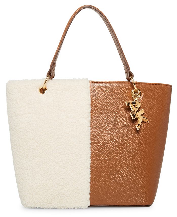 Anne Klein Small Convertible Faux Shearling Tote Macy s