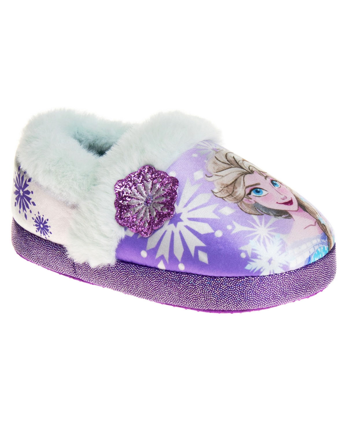Disney Kids' Toddler Girls Frozen Anna And Elsa Happy Sisters Dual Sizes House Slippers In Blue,purple