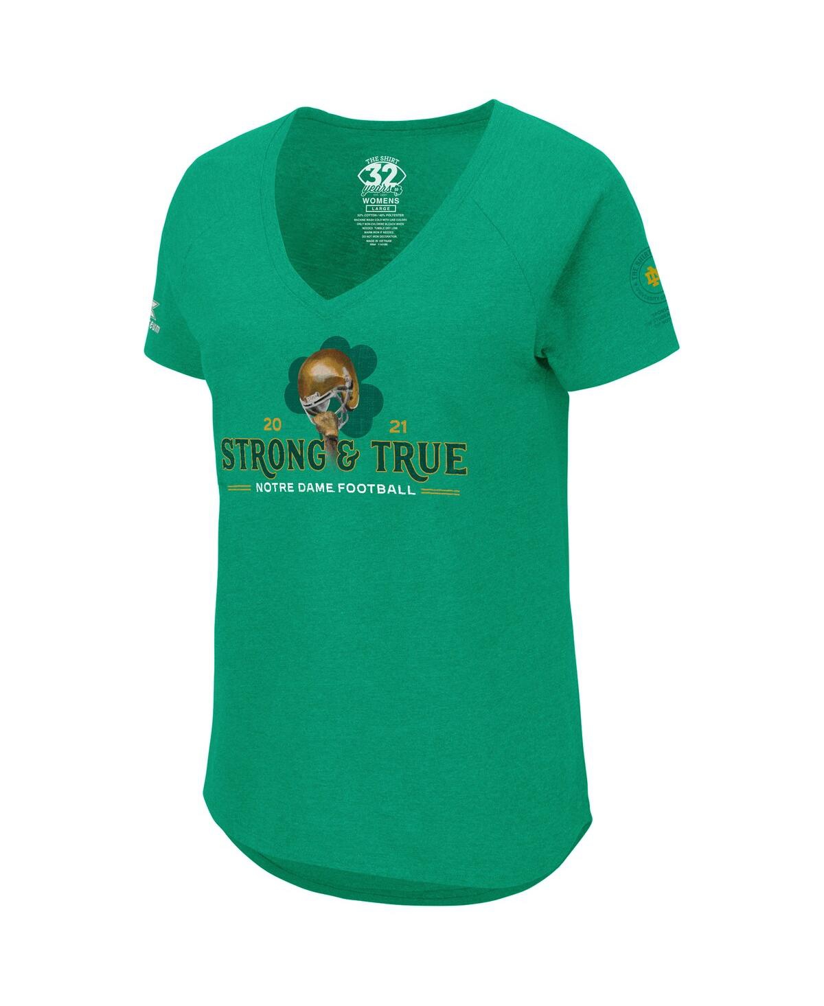 Shop Colosseum Women's  Green Notre Dame Fighting Irish 2021 The Shirt V-neck T-shirt