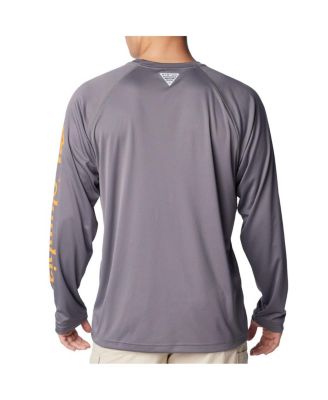 Men's Charcoal Tennessee Volunteers Terminal Tackle Omni-Shade Raglan Long Sleeve T-shirt