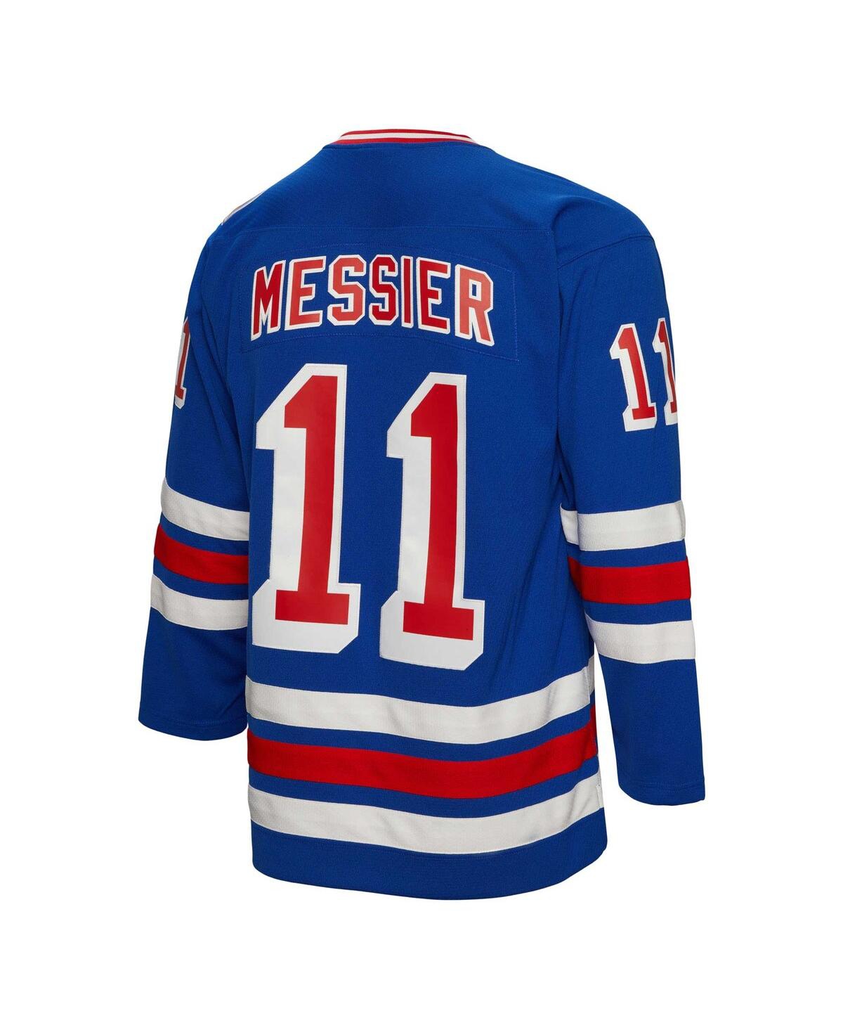 Men's Mitchell & Ness Mark MessierNew York Rangers Big & Tall 2015 Captain PatchLine Player Jersey - Blue