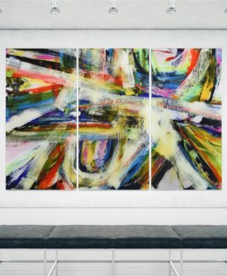 "Rock Star I Abc" Frameless Free Floating Tempered Glass Panel Graphic Wall Art Set of 3, 72" x 36" x 0.2" Each