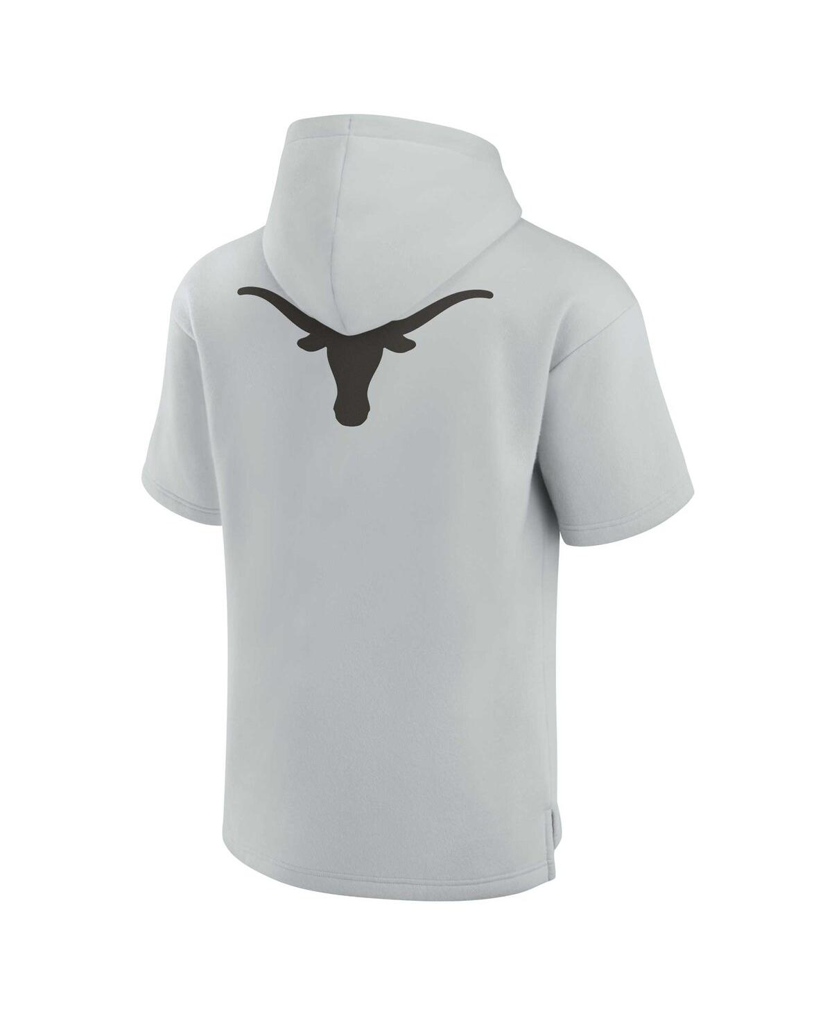 Fanatics Signature Unisex  Gray Texas Longhorns Super Soft Fleece Short Sleeve Pullover Hoodie In Gray