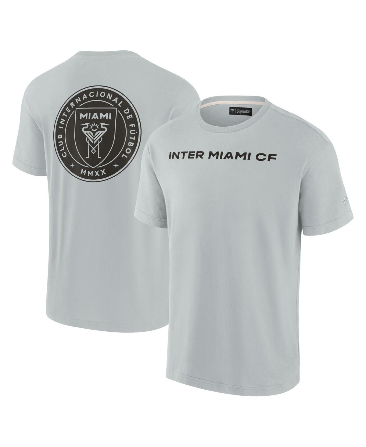 Shop Fanatics Signature Men's  Gray Inter Miami Cf Oversized Logo T-shirt