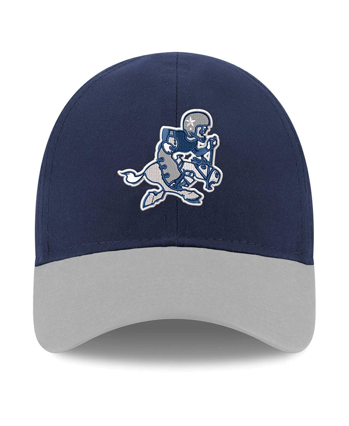 Shop New Era Infant Boys And Girls  Navy, Silver Dallas Cowboys Retro Joe My 1st 9twenty Adjustable Hat In Navy,silver