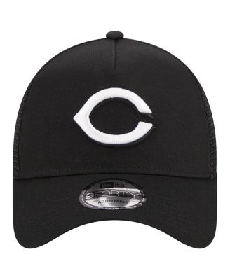 Men's Black Cincinnati Reds A-Frame 9FORTY Trucker Adjustable Hat