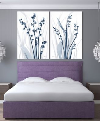 Radiant Blues 1 2 Frameless Free Floating Tempered Glass Panel Graphic Wall Art, 48" x 32" x 0.2" each
