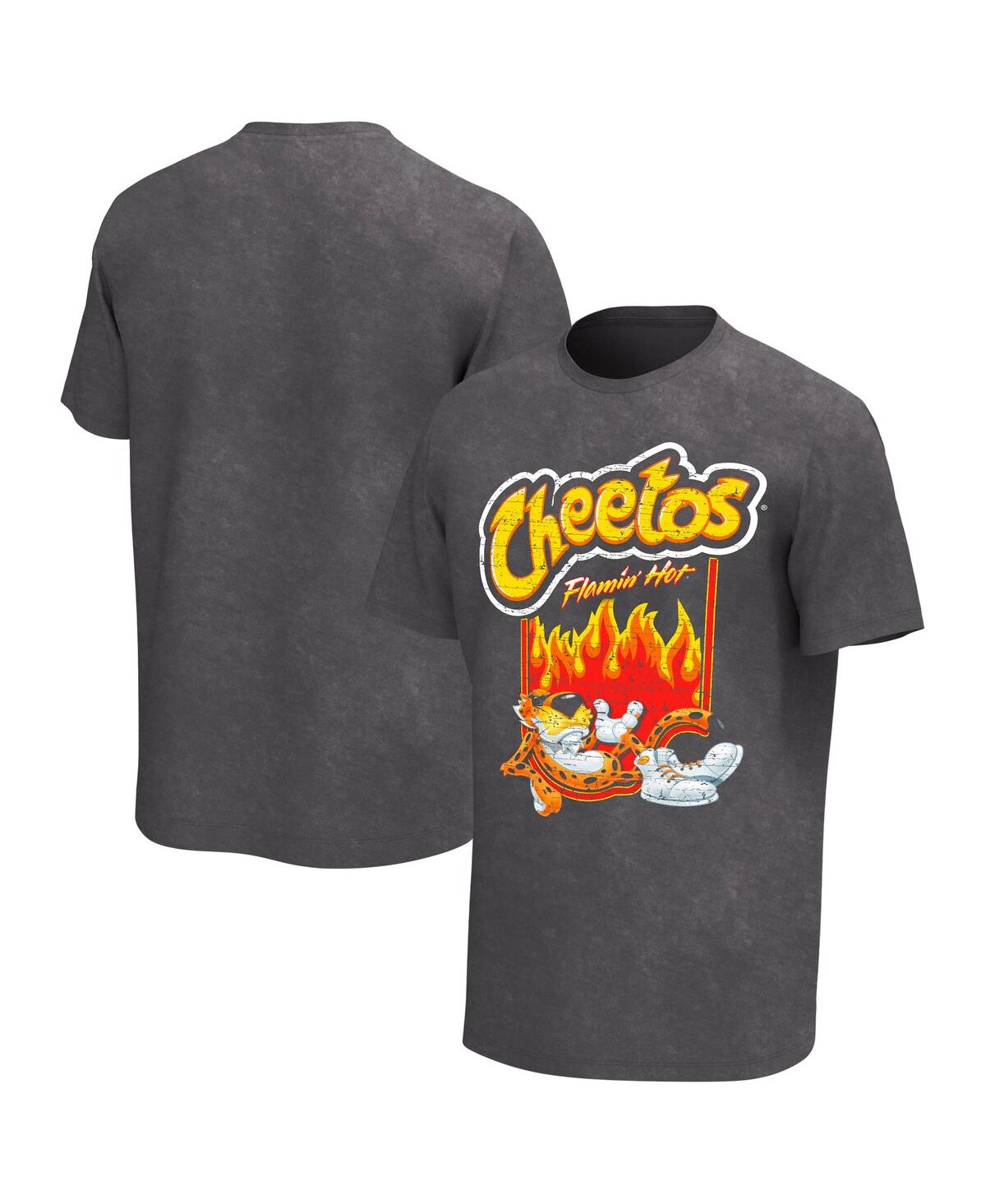 Men's Black Distressed Cheetos Flamin' Hot Washed T-shirt - Black