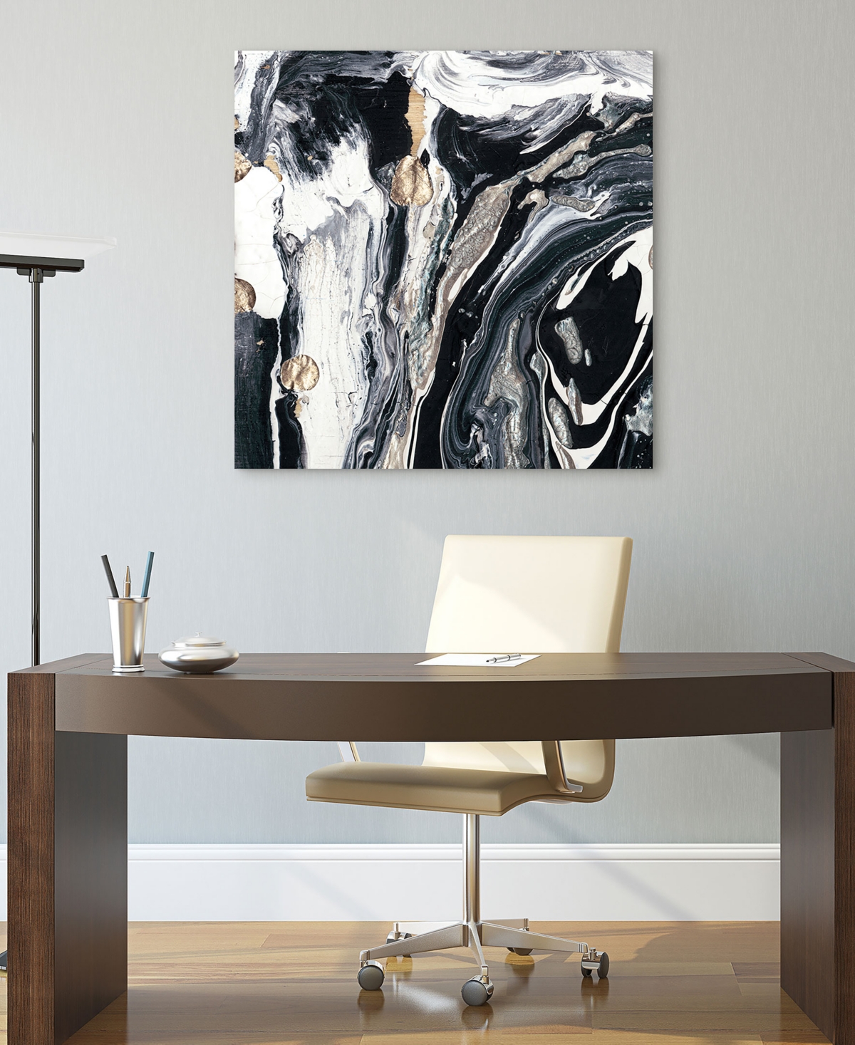 Empire Art Direct Ebony & Ivory A Wall Art In Black,gray,gold