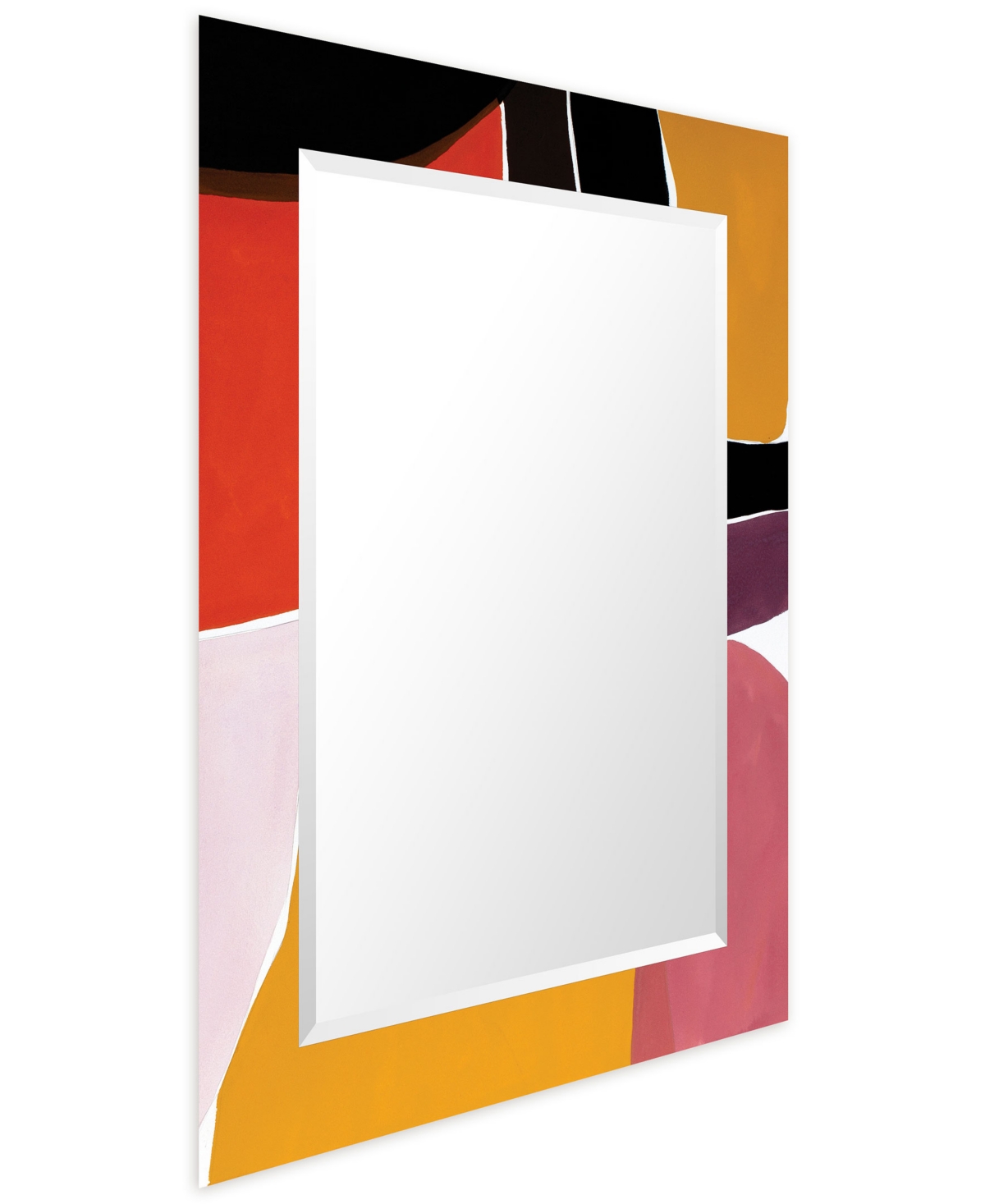 Shop Empire Art Direct "melon-cholia I" Rectangular Beveled Mirror On Free Floating Printed Tempered Art Glass, 30" X 40" X In Multi-color