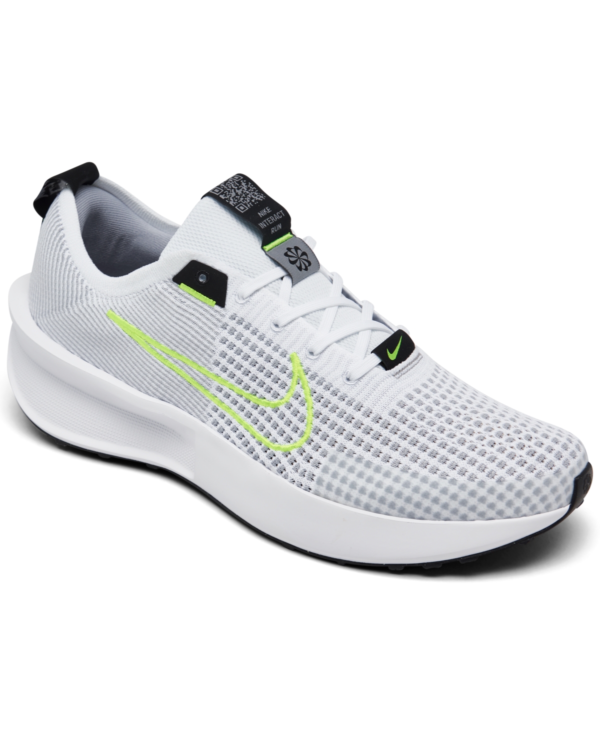 Nike Interact Run Sneakers In White And Gray In White,volt