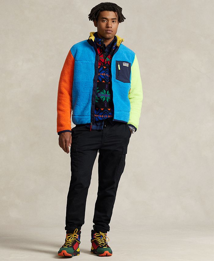 Polo Ralph Lauren Men's Color-Blocked Pile Fleece Jacket - Macy's