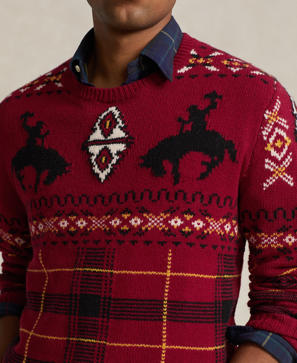 Shop Polo Ralph Lauren Men's Western-inspired Fair Isle Sweater In Red Combo