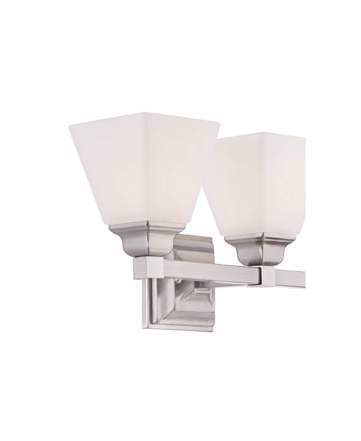 Mencino-Opal Wall Mount Light Satin NickelMetal Hardwired Wide 3-Light Fixture Etched White Glass Shade for Bathroom Vanity Mirror House H