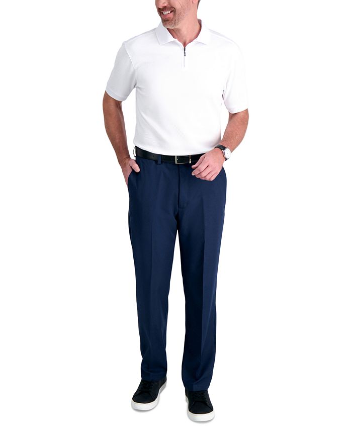 Haggar Men's Cool 18 PRO® Classic-Fit Expandable Waist Flat Front Stretch  Dress Pants - Macy's
