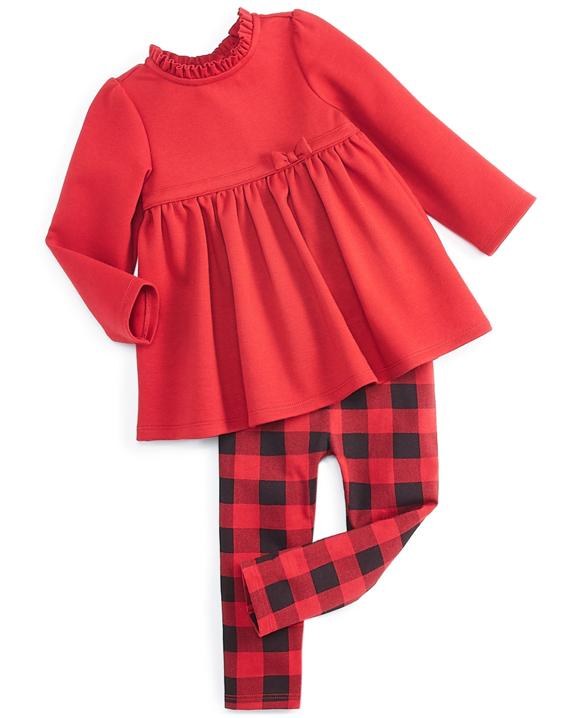First Impressions Kids' Toddler Girls Peplum Top And Leggings, 2 Piece Set, Created For Macy's In Emboldened