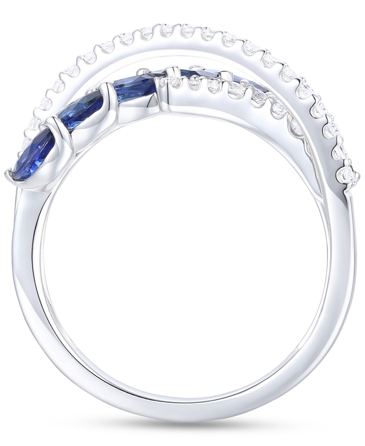 Lab-Grown Emerald (3/4 ct. t.w.) & Lab-Grown White(1/20 ct. t.w.) Ring in 14k Gold-Plated Sterling Silver (Also in Lab-Grown Blue Sapphire)
