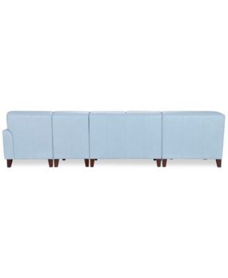CLOSEOUT! Ashlinn 144" 5-Pc. Pastel Leather Sectional, Created for Macy's