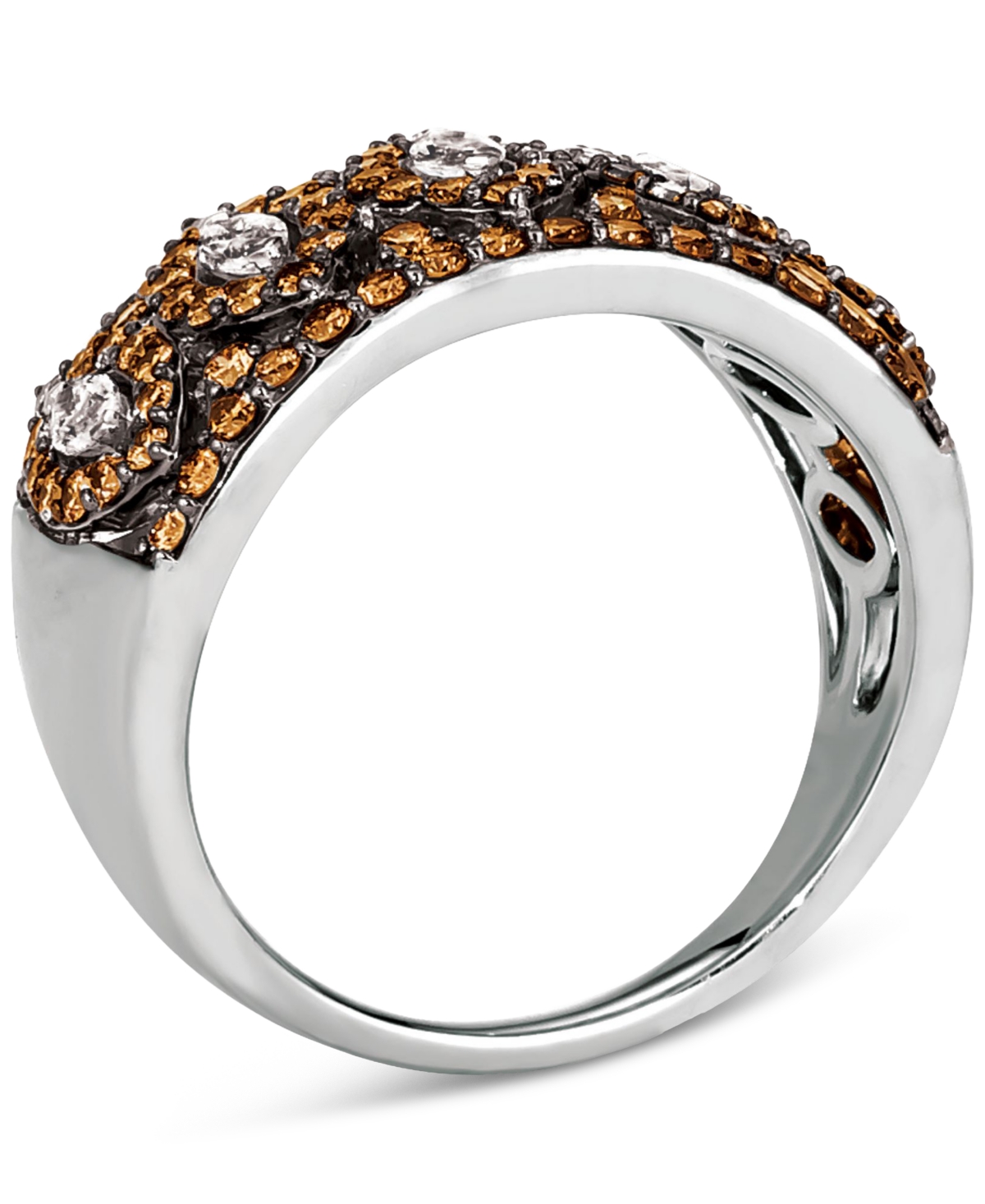 Shop Le Vian Vanilla Diamond & Chocolate Diamond Ring (1-1/5 Ct. T.w.) In Platinum In P Ring