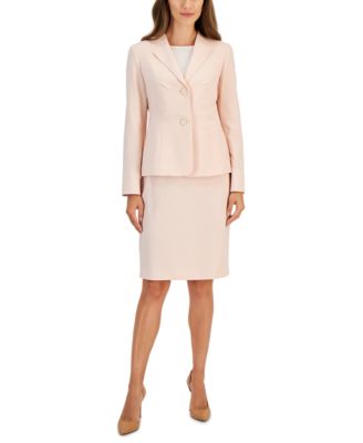 Petite Two-Button Jacket & Pencil Skirt Suit Set