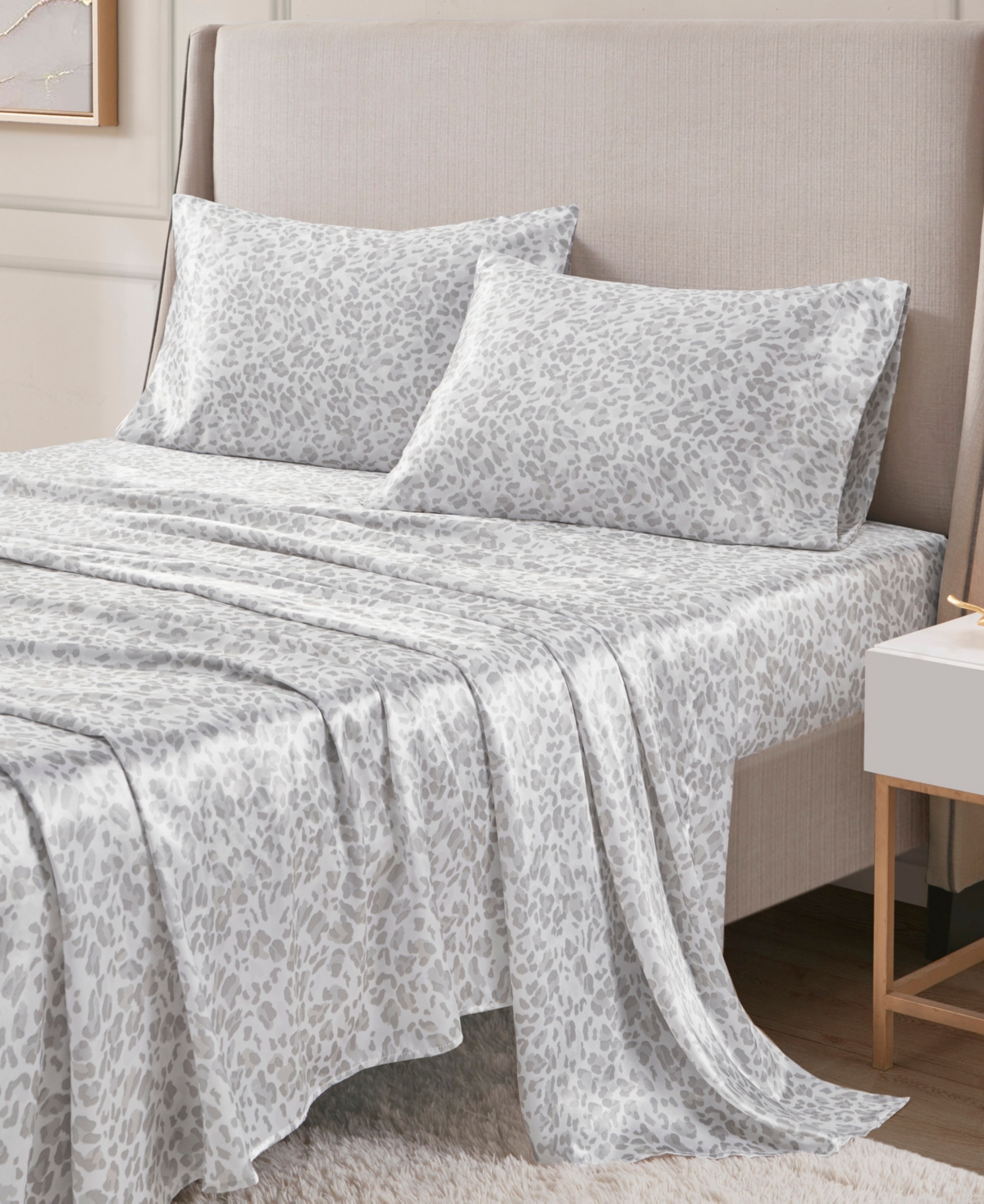 Madison Park Essentials Printed Satin Sheet Set, Twin