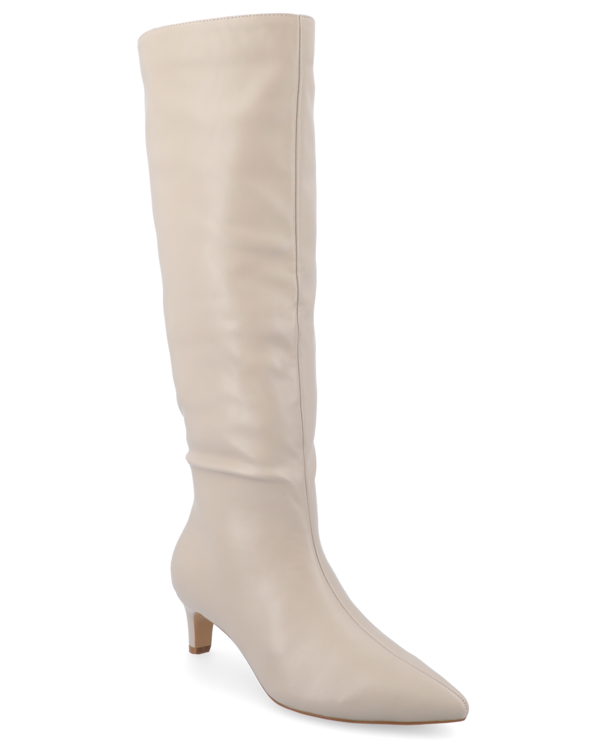 Journee Collection Women's Tullip Wide Width Wide Calf Kitten Heel Pointed Toe Knee High Dress Boots