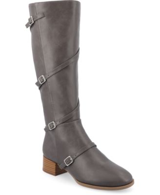 Women's Elettra Block Heel Buckle Detail Knee High Boots