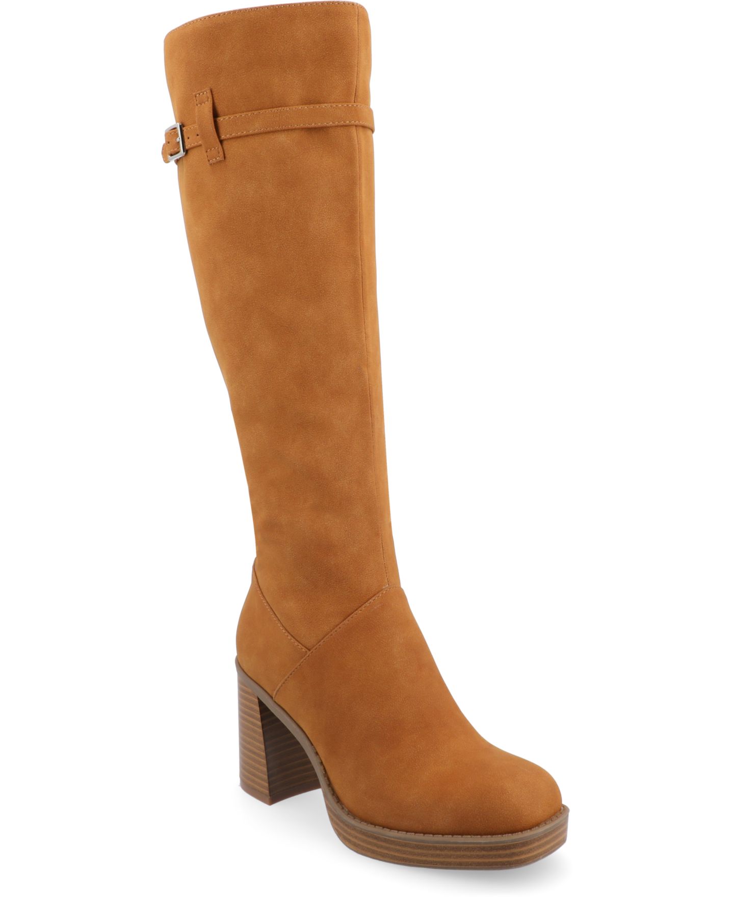 Женские ботинки Journee Collection Letice Square Toe Platform Knee High, цвет: Коньячный — фото 1
