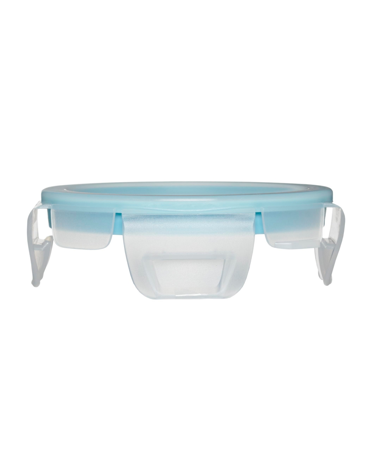 Anchor Hocking Glass 1 Cup Round Food Storage with Truelock Locking Lid Value Pack, 4-Piece Set - Mineral Blue Lid