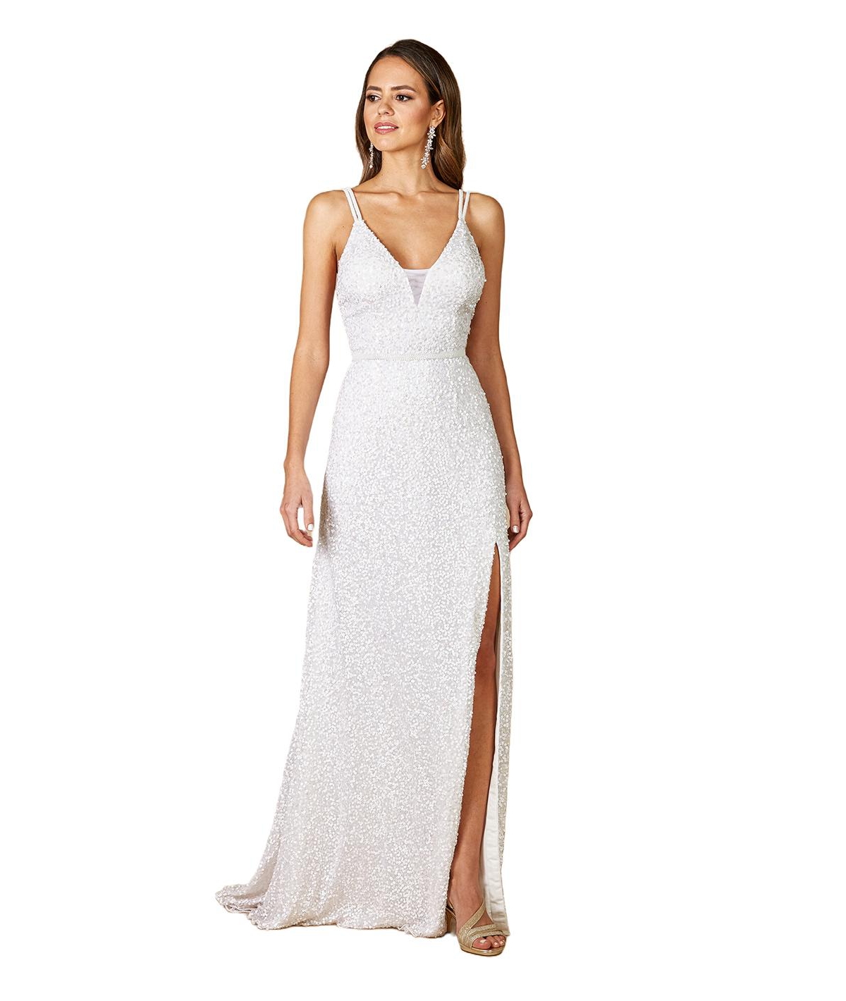 Women's Greenley Sleeveless Beaded Wedding Dress - Ivory