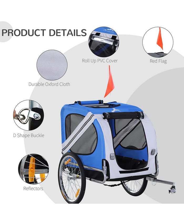 Aosom PawHut Pet Folding Dog Bike Trailer and Stroller Roller for Dogs