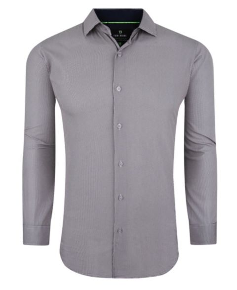 Мужская рубашка Tom Baine Performance Stretch Mini Plaid Button Down Dress Shirt, цвет: Чёрный